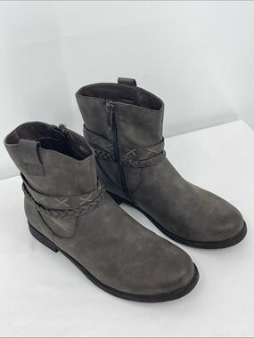 GC SHOES NETTIE WOMENS 7 Gray Braided Ankle Boots - Casual Winter Chelsea